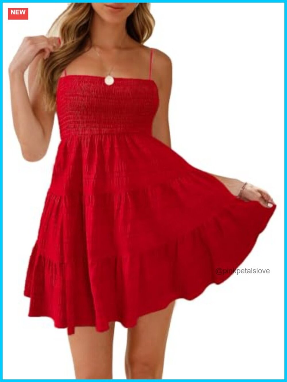 Sleeveless Smock Cami Mini Dress Swing Sundress Ruffle Hem A-Line